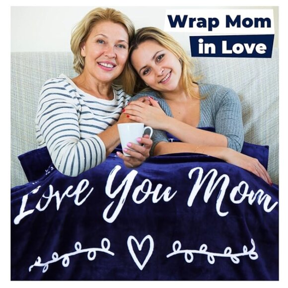 LOVE You Mom Premium Soft Fleece Blanket Size 50x60 - Picture 1 of 7